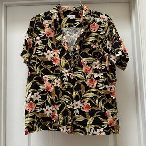 Kensie tropical floral shirt